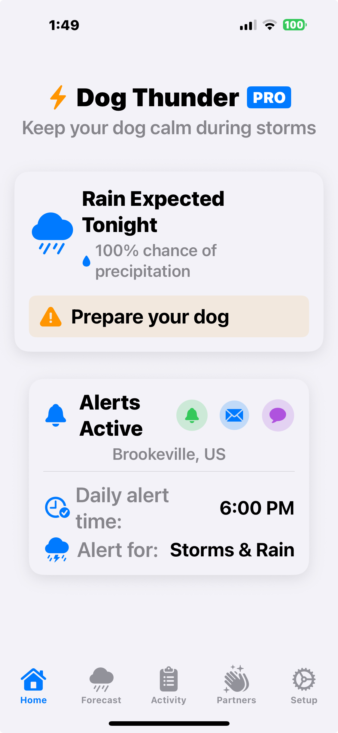 Dog Thunder app screenshot