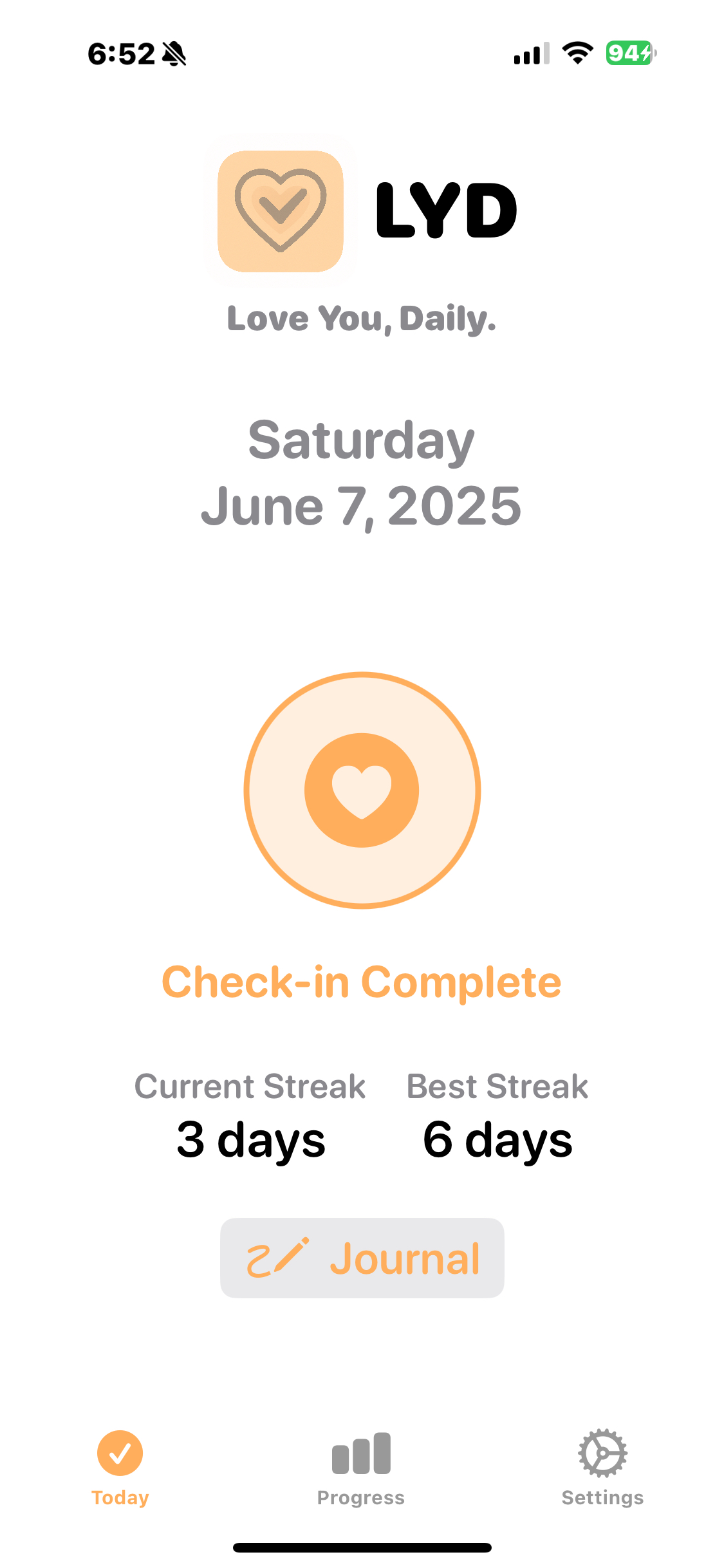 Love You Daily app screenshot