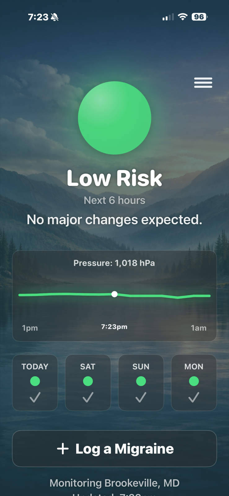 Migraine Weather low risk screen